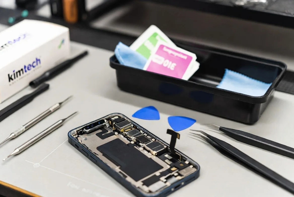 Mobile Phone & Tablet Data Recovery 4 Opened smartphone and precision tools on an anti-static work surface