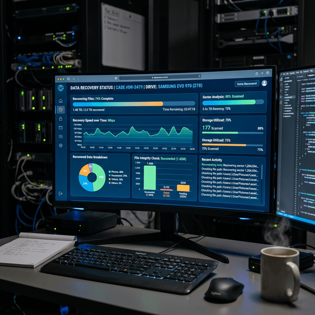 AI data centres driving the hard drive shortage 2026 - server racks consuming storage at unprecedented scale as infrastructure buildout outstrips global manufacturing capacity